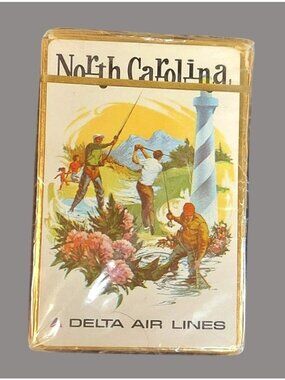 Vintage Delta Airlines North Carolina Playing Cards Sealed 1158